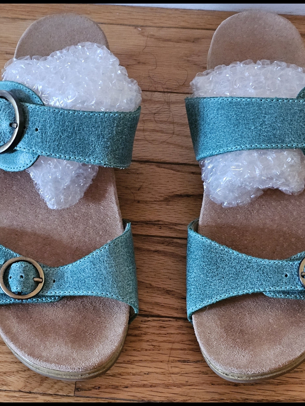 Dansko Teal Manda Leather Sandals Size 38 - Picture 4 of 7